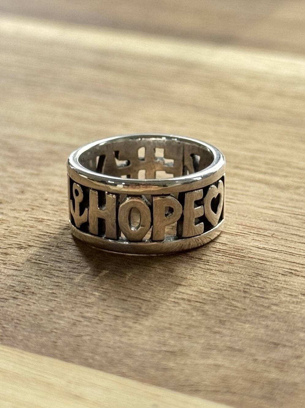James Avery Retired Sterling Silver Faith Hope Love Ring Size 6